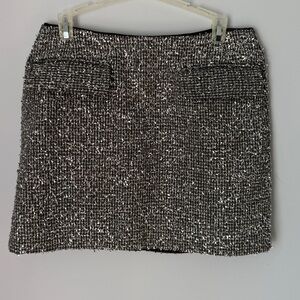 Banana Republic Sparkly Silver Mini Skirt Size 8